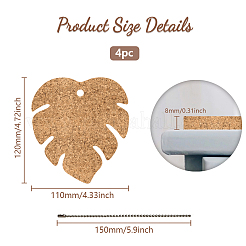 4шт. брелок из пробки&nbsp;KEYC-PB0001-01