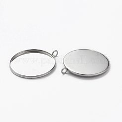 Cabochon pendenti in acciaio inossidabile 304 anti-ossidazione&nbsp;LS-STAS-L253-011B-P