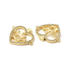 Шармы-соединители из латуни с микропаве из прозрачного кубического циркония&nbsp;KK-E068-VB045