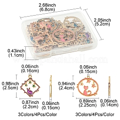 24шт 6 стиля подвески из сплава с эмалью FIND-FS0002-67
