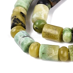 天然石蛇紋岩ビーズ連売り  バレル＆ロンデル  8x10mm  穴：0.9~1.2mm  約50~52個/連  14.57~15.35インチ（37~39cm）  ロンデル：8x4.5~5mm&nbsp;G-Q616-09H