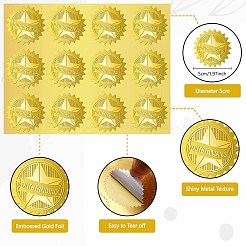 12 Blatt selbstklebende Aufkleber mit Goldfolienprägung&nbsp;DIY-WH0451-047