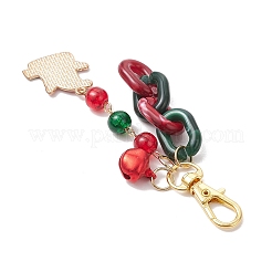 Подвесные украшения из сплава эмали и стекла на рождественскую тематику HJEW-JM03733