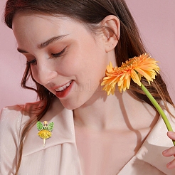 Эмалированная булавка с танцовщицей бабочки и стразами&nbsp;JEWB-P016-01G-01