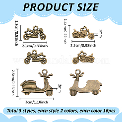 96 pz 6 stili pendenti in lega di stile tibetano&nbsp;FIND-PH0060-36