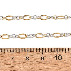 2 pièce de chaîne ovale ajustable en acier inoxydable 304 bicolore pour la confection de colliers&nbsp;AJEW-JB01667