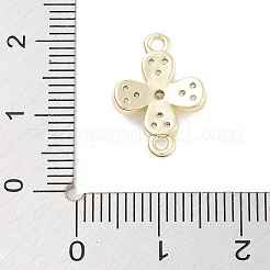 Подвески-коннекторы из латуни с прозрачным кубическим цирконием и цветочными звеньями&nbsp;LS-KK-Z061-02G-02