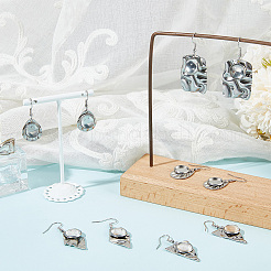 8 пара 4 стилей пустых стеклянных куполообразных сережек с подвесками EJEW-AB00027