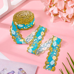 6 м полиэстеровая кружевная лента с цветочной вышивкой OCOR-TAC0015-14