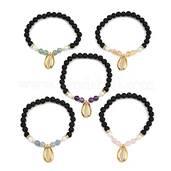 5 шт. браслеты с подвесками в форме ракушки из нержавеющей стали 304 BJEW-JB12270