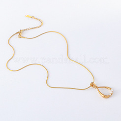 3 шт. европейские ожерелья из нержавеющей стали с имитацией жемчуга в форме капли для женщин FR3080