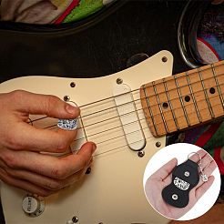 Púas de guitarra de acero inoxidable 201 con láser de doble cara&nbsp;AJEW-WH0555-025