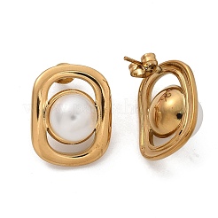 Овальные серьги-гвоздики из нержавеющей стали 304&nbsp;EJEW-L287-063G