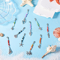 10 шт. 10 стиля подвеска из сплава на тему океана&nbsp;HJEW-TAC0066