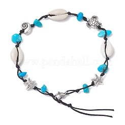 3 шт. 3 стиля браслеты на ногу с бусинами из синтетического магнезита AJEW-AN00687