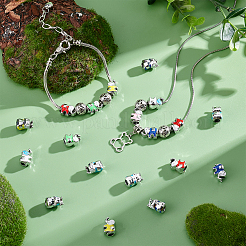 80 шт. 8 цвета ccb пластиковые европейские бусины OPDL-PH0001-04