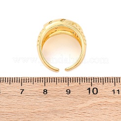 Латунные кольца-манжеты с микропаве из прозрачных кубических цирконий для женщин&nbsp;RJEW-U047-32G