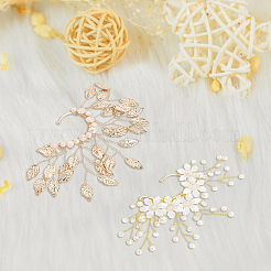 2 шт. 2 стиля ПВХ/пластиковые жемчужные бусины-серьги-манжеты в виде цветка жизни EJEW-AN0001-60