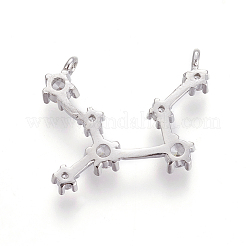 Ottone micro spianare pendenti zirconi&nbsp;X-ZIRC-F099-20P-07