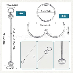 8шт. железные брелки для ключей с бусинами&nbsp;DIY-SC0028-27A
