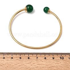 Armreifen aus Edelstahl 304 und natürlichen Edelsteinen&nbsp;BJEW-H644-10G
