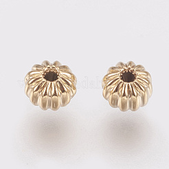 Латунная гофрированная бисера&nbsp;X-KK-S314-4mm-13G