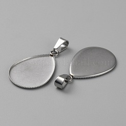 Оправы для подвесок из нержавеющей стали 304 в виде кабошонов STAS-WH0037-06A-P
