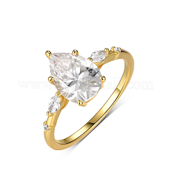 Элегантное серебряное кольцо S925 с инкрустацией из циркона в форме капли воды для женщин XS6416-3