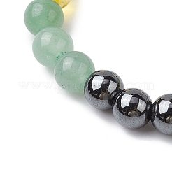 天然および合成混合宝石ビーズ糸ストレッチブレスレット、女性用  内径：2インチ（5cm）&nbsp;BJEW-JB11248