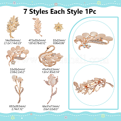 7 шт. 7 стиля броши из сплава со стразами для женщин JEWB-WR0001-11