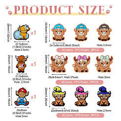 12 шт. 12 стиля силиконовые фокусные бусины для крупного рогатого скота&nbsp;SIL-TA0002-42