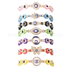 Браслеты из бисера от сглаза из смолы для женщин BJEW-FS00018-06