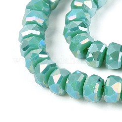 Гальванические непрозрачные стеклянные бусины EGLA-N022-05B-A03