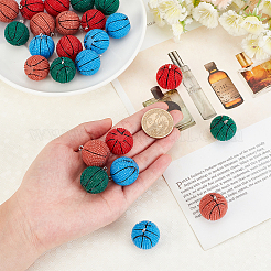 24 шт. 4 цвета непрозрачные подвески из смолы&nbsp;RESI-GA0001-13