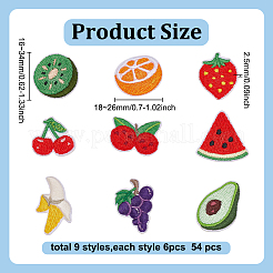 Нашивка с вышитым рисунком из смешанных фруктов&nbsp;PATC-WH0009-67