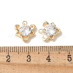 Латунные микропаве прозрачные подвески с фианитом&nbsp;KK-Q031-15G