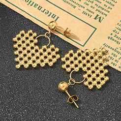 Ионное покрытие (ip) серьги-гвоздики из нержавеющей стали 304 для женщин EJEW-A119-21G