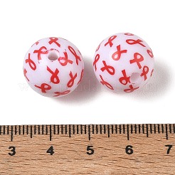 印刷された不透明なアクリルビーズ  ラウンド  混合図形  16mm  穴：2.6mm&nbsp;AC-CBA6329-01