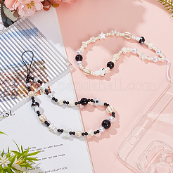 2 шт. 2-х цветные пластиковые мобильные ремешки HJEW-GF0001-44