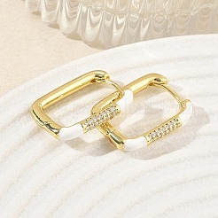 Pendientes de aro de circonio cúbico de micro pave de latón&nbsp;KK-CBA98BA-01G-D