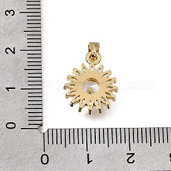 Micro pavé de zircone cubique transparent en laiton avec pendentifs en verre&nbsp;KK-CBAA632-32G