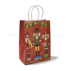 Bolsas de papel kraft con forma de cascanueces navideños&nbsp;ABAG-B006-03E