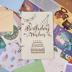 1 комплект деревянных 2-кольцевых скоросшивателей с обложкой для фотоальбома&nbsp;DIY-SD0001-02C