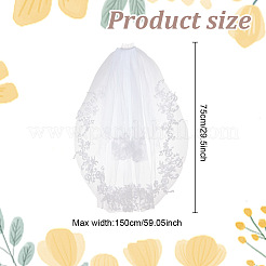 Фата из нейлоновой сетки с гребнем для волос AJEW-WH0258-993