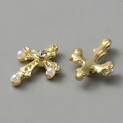 Cabochons en alliage avec strass&nbsp;MRMJ-WH0070-64G