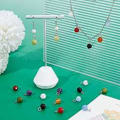 70 pièce 7 styles chakra naturel onyx noir & cornaline & améthyste & jade blanc & malaisie teintée & quartz teinté & pendentifs en jade de Taiwan&nbsp;PALLOY-DC00032