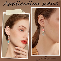 Наборы для изготовления серег из искусственной бирюзы в стиле готический череп и роза своими руками DIY-YW0009-96