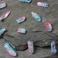 3 шт. Гальванические бусины из натурального кристалла кварца G-FS0001-66