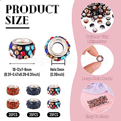 105шт 3 цвета полимерная глина горный хрусталь европейские бусины&nbsp;CPDL-TA0001-02