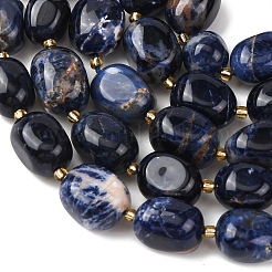 Природный содалит бисер нитей&nbsp;G-G453-D02-01